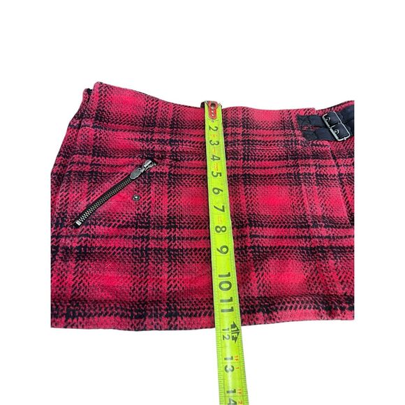 Vans woman’s 9 red black plaid tartan skater punk rock mini skirt - Picture 5 of 10